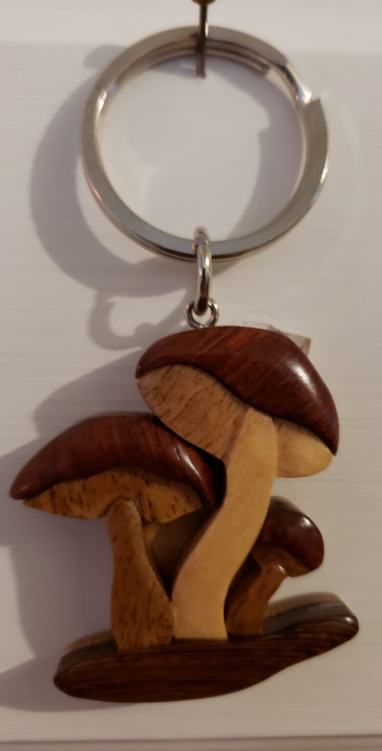 Wooden Mushroom Keychain The Mushroom Cap